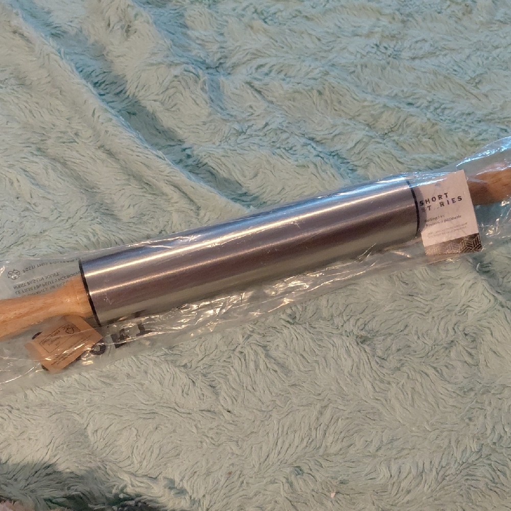 Wood Handle Stainless Steel Rolling Pin - Collection - Silver